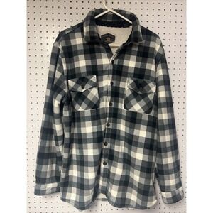 Freedom Foundry Plush‎ Lined Fleece Jacket / Shirt Gray Men's Size Large sherpa
